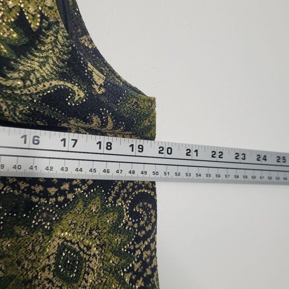 Vintage y2k 90s green black grunge whimsigoth boxy top size 12 - Picture 4 of 5